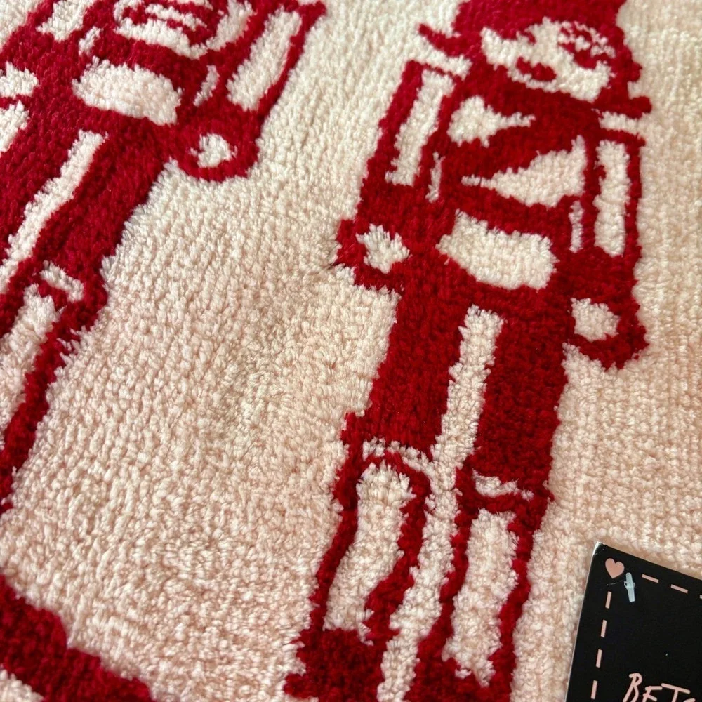 Betsey Johnson Bath Rug Pink Red Nutcracker Soldier Christmas Holiday Decor